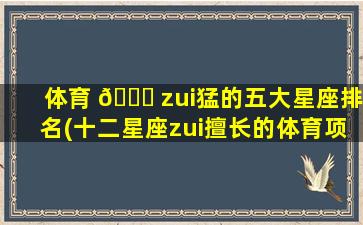 体育 🕊 zui
猛的五大星座排名(十二星座zui
擅长的体育项目)